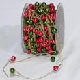 thumbnail image 1 of The Ribbon People Red and Green Twisted Beads Wire Christmas Craft Ribbon 0.25" x 44 Yards, 1 of 2