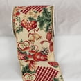 thumbnail image 1 of Red and Ivory Holiday Bows Wired Craft Ribbon 6" x 9 Yards, 1 of 2