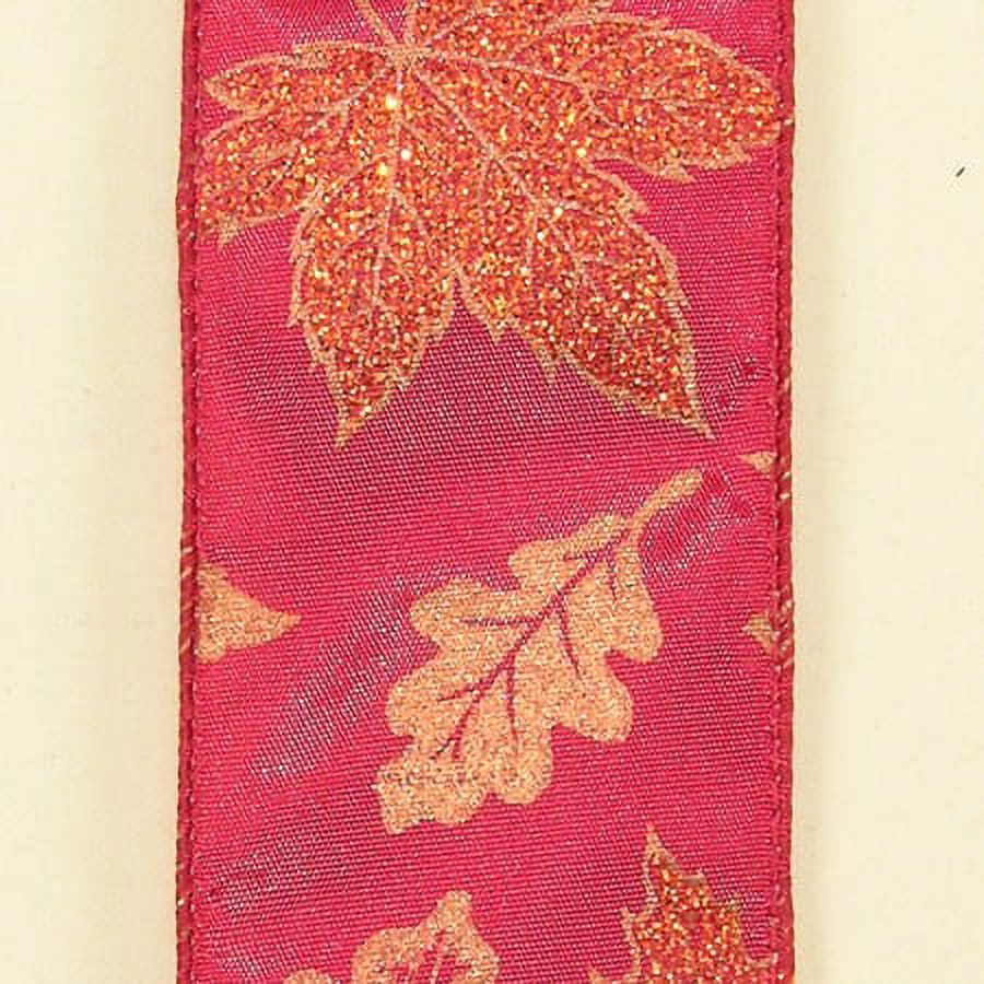 Maple Ribbon Coord The Ribbon People Red and Orange Fall Maple Leaf Wired Craft Ribbon 0. ...
