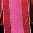 Red and Pearl Fuchsia Pink Striped Organdy Margaritte Craft Ribbon 0.5" x 120 Yards