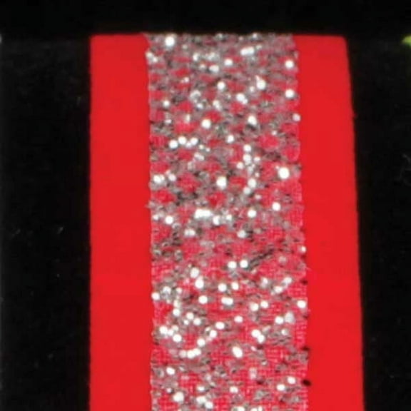 The Ribbon People Red and Silver Glitter Wired Craft Ribbon 0.5" x 60 Yards