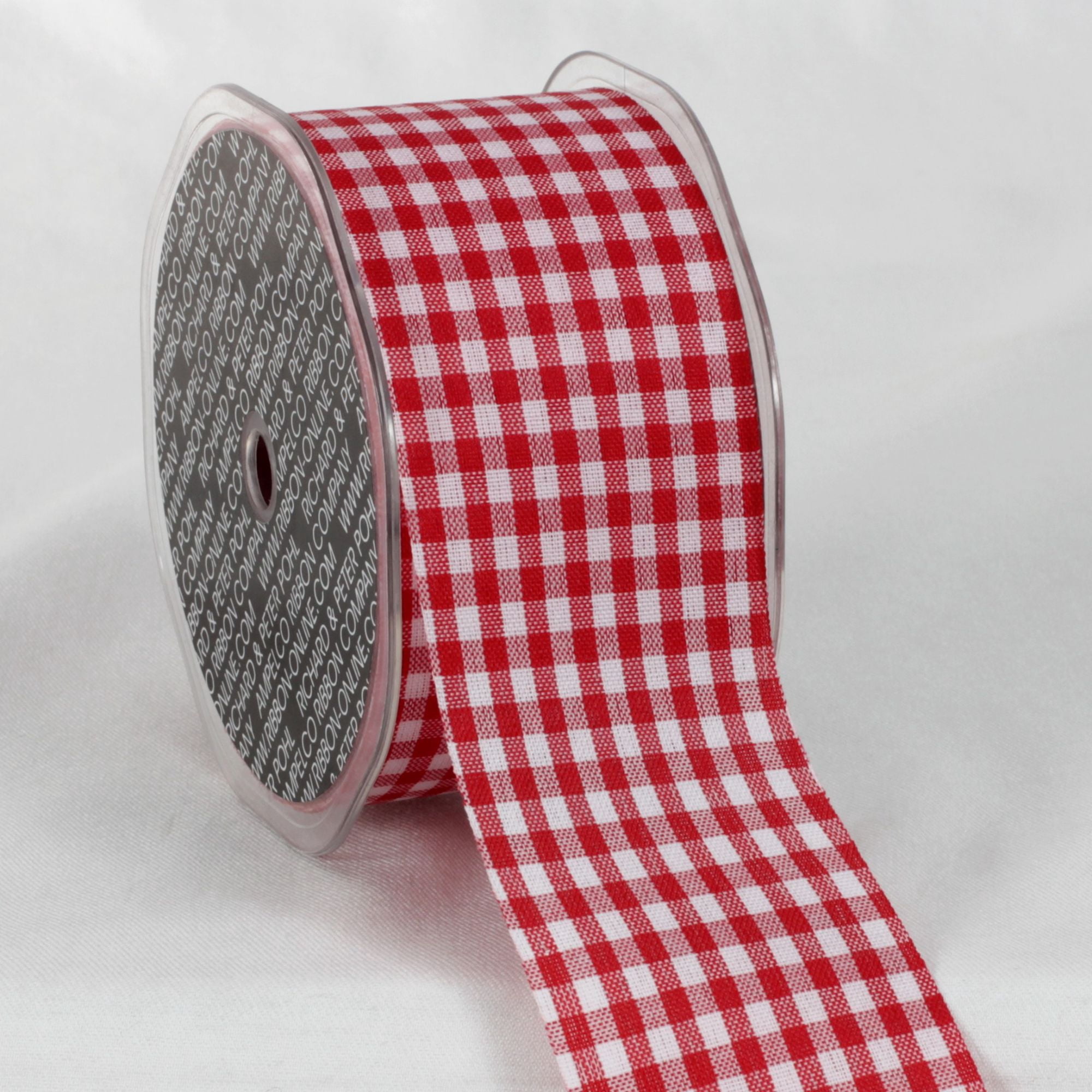 The Ribbon People Red and White Cut Edge Gingham Patterned Ribbon 2