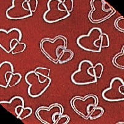 The Ribbon People Red and White Locking Heart Cut Edge Craft Ribbon 1" x 200 Yards