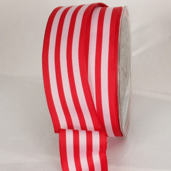 The Ribbon People Red and White Striped Wired Craft Ribbon 1.5" x 27 Yards