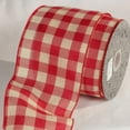 thumbnail image 1 of The Ribbon People Red and White Wired Craft Ribbon 4" x 20 yards, 1 of 2