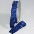 thumbnail image 1 of The Ribbon People Royal Blue Glitter Woven Edge Velvet Craft Ribbon 1" x 11 Yards, 1 of 2