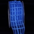thumbnail image 1 of The Ribbon People Royal Blue Solid and Sheer Check Wired Craft Ribbon 2" x 27 Yards, 1 of 2