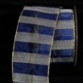 thumbnail image 1 of The Ribbon People Royal Blue and Gold Stripes Wired Craft Ribbon 2.5" x 17 Yards, 1 of 2