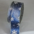 thumbnail image 1 of The Ribbon People Royal Blue and White Snowflakes Wired Craft Ribbon 2" x 20 Yards, 1 of 2
