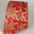 thumbnail image 1 of The Ribbon People Ruby Red and Gold Poinsettia Wired Craft Ribbon 3" x 20 Yards, 1 of 2