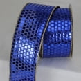 thumbnail image 1 of The Ribbon People Sapphire Blue and Gold Geometric Wired Craft Ribbon 3" x 20 Yards, 1 of 1