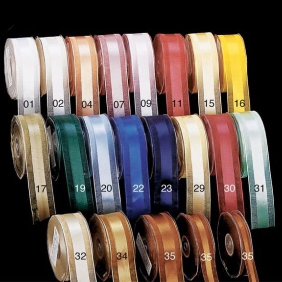 The Ribbon People Satin Cnter Orgndy Margaritte 1 1/2 Inch 30 Yards Silver