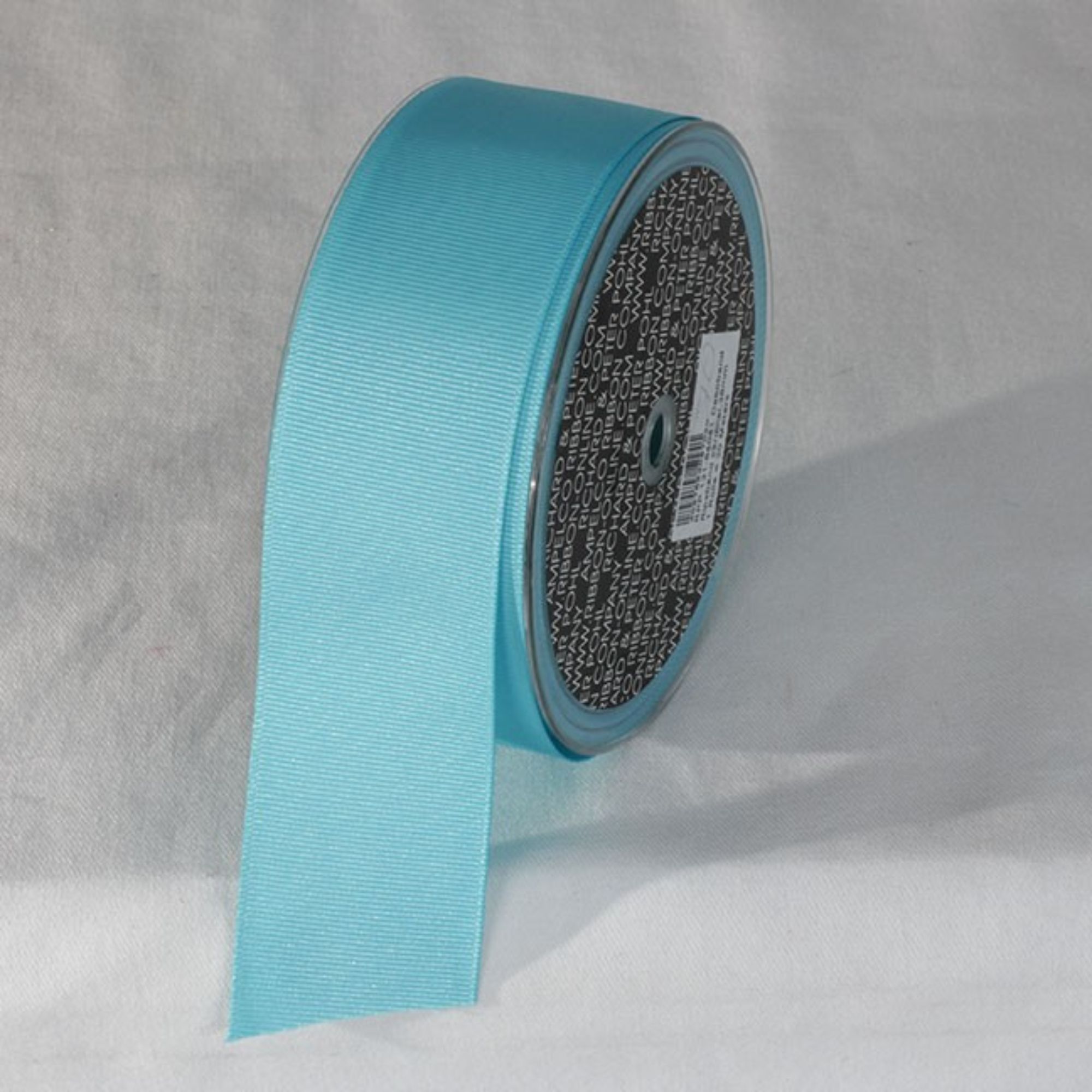 The Ribbon People Sea Blue Striped Pattern Woven Edge Ribbon 1.5