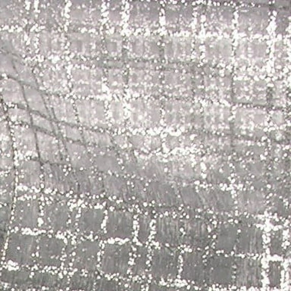 The Ribbon People Semi Sheer Silver Crosshatch Wired Craft Ribbon 4" x 20 Yards