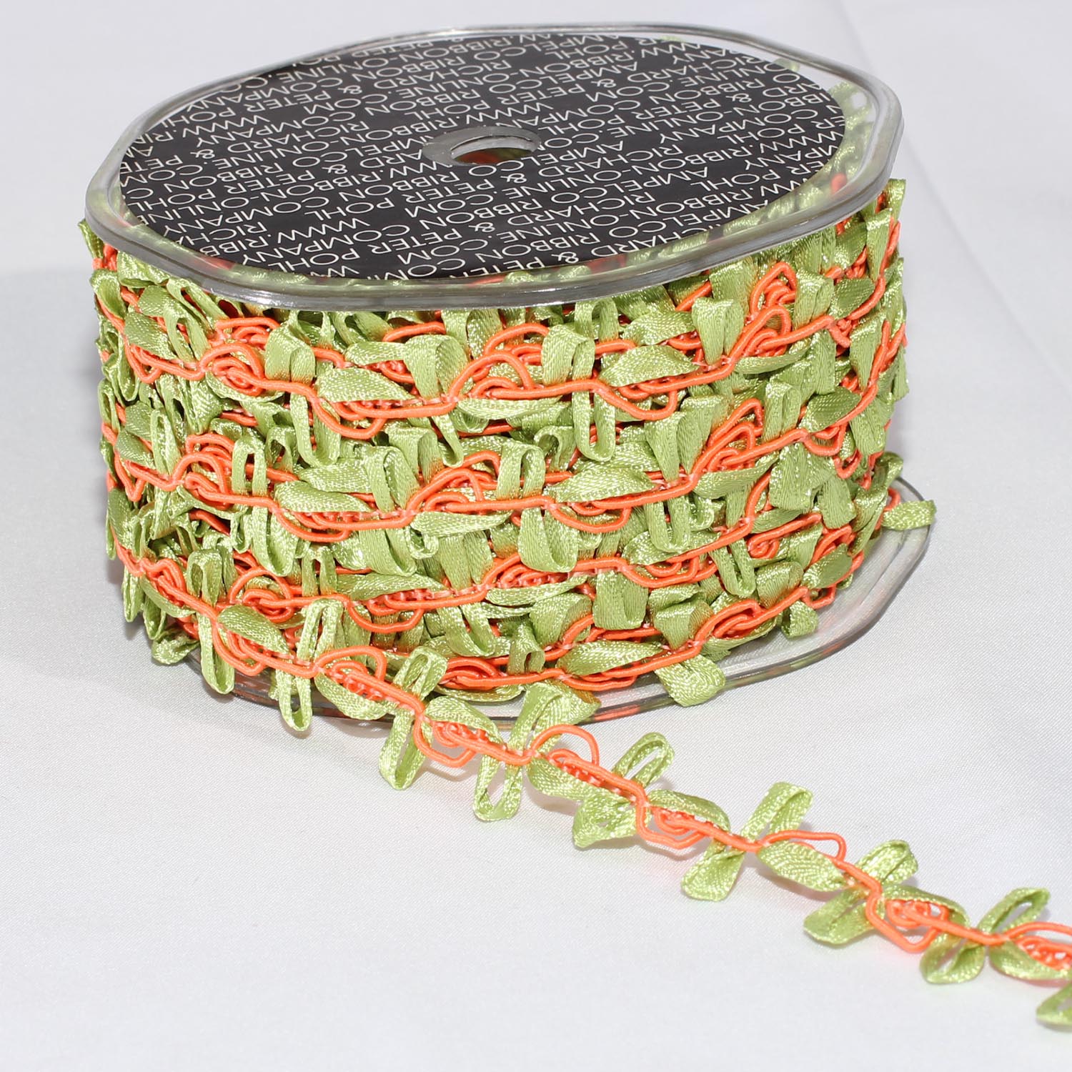 Rococo Ribbon Plate Set of 2 Florescent Pink and Neon Green Rococo Trim Craft Ribbon 0.625 ...