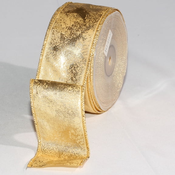 The Ribbon People Set of 2 Gold Glittered Bundled Ribbon 2mm x 20 Yards