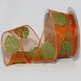 thumbnail image 1 of The Ribbon People Set of 2 Orange and Green Rubber Tree Wired Craft Ribbon 1.5" x 44 Yards, 1 of 2
