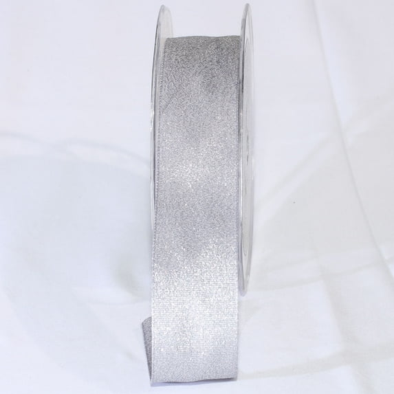 The Ribbon People Set of 4 Sparkly Silver Taffeta Woven Edge Craft Ribbon 1" x 108 Yards