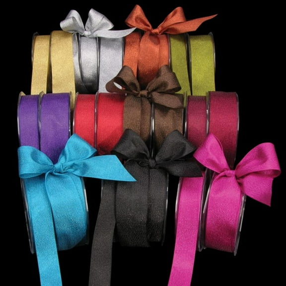 The Ribbon People Set of 4 Sparkly Turquoise Taffeta Woven Edge Craft Ribbon 1" x 108 Yards