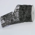 thumbnail image 1 of The Ribbon People Sheer Black Roses Wired Craft Ribbon 3" x 20 Yards, 1 of 2