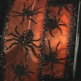 thumbnail image 1 of The Ribbon People Sheer Black and Orange Halloween Spiders Wired Craft Ribbon 2.5" x 20 Yards, 1 of 1