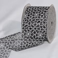 thumbnail image 1 of The Ribbon People Sheer Black and White Floral Cut Edge Craft Ribbon 2.5" x 55 Yards, 1 of 2