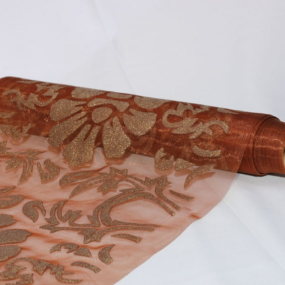 The Ribbon People Sheer Brown and Gold Cut Edge Craft Ribbon 11" x 10 Yards