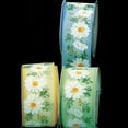 thumbnail image 1 of The Ribbon People Sheer Light Blue Daisy Print Wired Craft Ribbon 2.5" x 20 Yards, 1 of 1