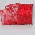 thumbnail image 1 of The Ribbon People Sheer Red Love Glittered Hearts Wired Craft Ribbon 2.5" x 27 Yards, 1 of 2