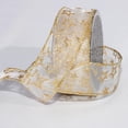 thumbnail image 1 of Sheer Shimmering Ivory and Gold Stars Wired Craft Ribbon 1.5" x 40 Yards, 1 of 2