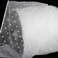 thumbnail image 1 of The Ribbon People Sheer White Polka Dot Pattern Wired Craft Ribbon 2.5" x 40 Yards, 1 of 1