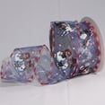 thumbnail image 1 of The Ribbon People Sheer White and Blue Snow Couple Wired Craft Ribbon 2.5" x 20 Yards, 1 of 2