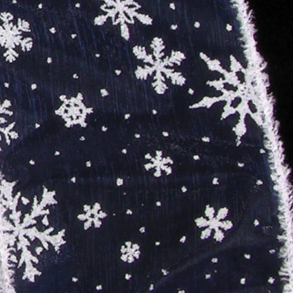The Ribbon People Sheer White and Blue Snowflakes Print Wired Craft ...