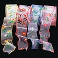 thumbnail image 1 of The Ribbon People Sheer Yellow Seventies Flowers Wired Craft Ribbon 2.5" x 20 Yards, 1 of 1