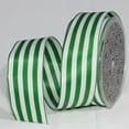 thumbnail image 1 of The Ribbon People Shimmering Green and White French Wired Stripe Craft Ribbon 1.5" x 27 Yards, 1 of 2