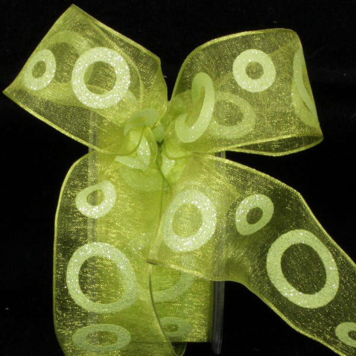 The Ribbon People Shimmering Lime Green Power Loops Wired Craft Ribbon ...