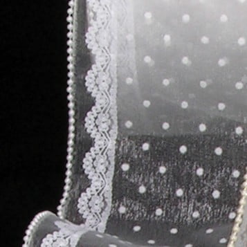 Shimmering Pearl and White Sheer Dots Lace Wired Craft Ribbon 4" x 20 Yards