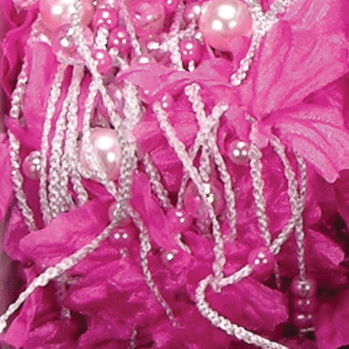 The Ribbon People Shimmering Pink Crystal Beads and Butterflies Wired Craft Ribbon 17 Yards