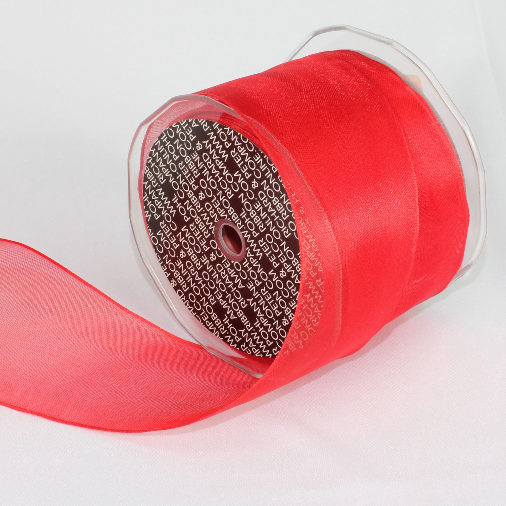Red Creat Ribbon The Ribbon People Shimmering Red Crystal Wired Craft Ribbon 2 3/8
