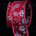thumbnail image 1 of The Ribbon People Shimmering Red Flower Wired Craft Ribbon 2.5" x 40 Yards, 1 of 2