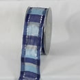 thumbnail image 1 of The Ribbon People Silver Colored and Blue Wired Woven Ribbon 1.5" x 27 Yards, 1 of 1