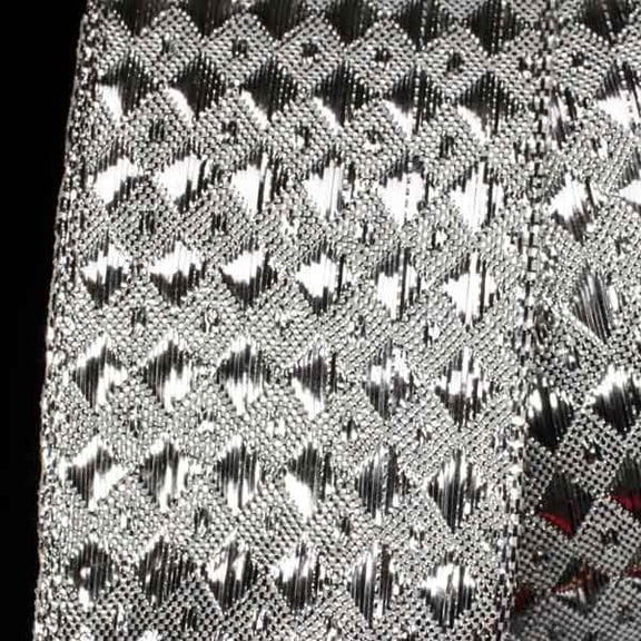 The Ribbon People Silver Diamond Lame Woven Wired Craft Ribbon 1.5" x 54 Yards