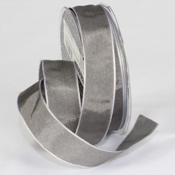 The Ribbon People Silver and Gray French Wired Craft Ribbon 1" x 54 Yards