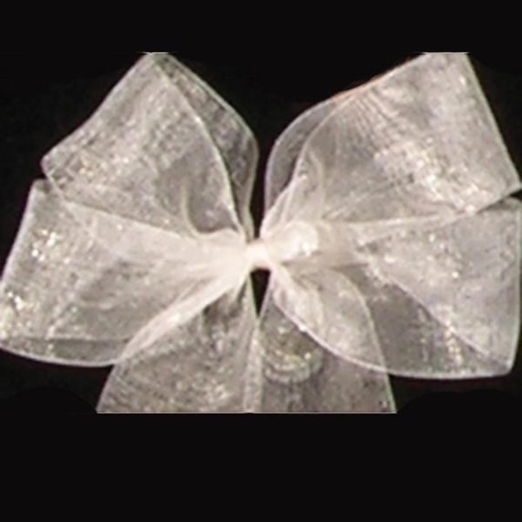 Silver and White Pearl Organdy Craft Ribbon 3" x 55 Yards