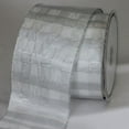 thumbnail image 1 of The Ribbon People Silver and White Plaid Wired Craft Ribbon 4" x 20 Yards, 1 of 1