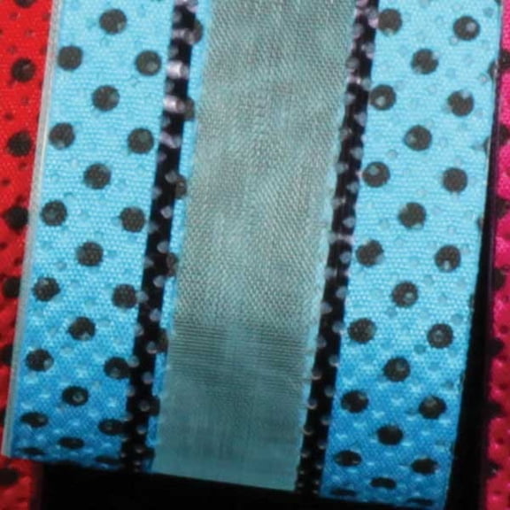 The Ribbon People Sky Blue and Black Polka Dots Wired Craft Ribbon 1.5" x 40 Yards