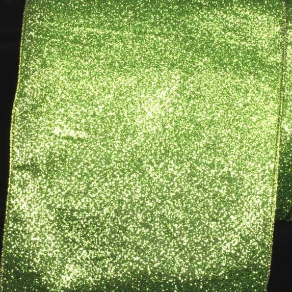 The Ribbon People Sparkling Green Glitter Wired Craft Ribbon 6" x 20 Yards