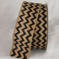 thumbnail image 1 of The Ribbon People Tan and Black Burlap Chevron Print Wired Craft Ribbon 2" x 40 Yards, 1 of 2