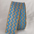 thumbnail image 1 of The Ribbon People Tan and Blue Burlap Chevron Print Wired Craft Ribbon 2" x 40 Yards, 1 of 2
