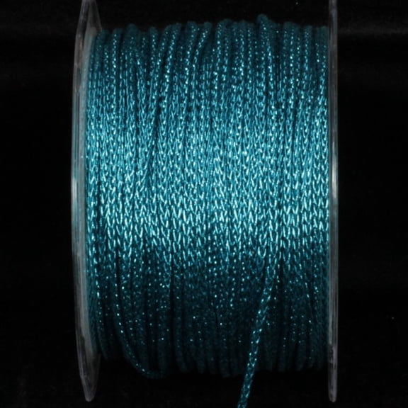The Ribbon People Turquoise Blue Glitter Chain Craft Ribbon 0.25" x 110 Yards